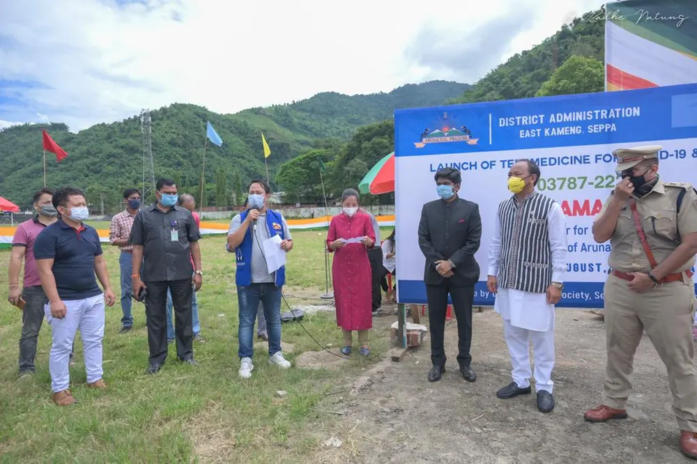 District officials launching the telemedicine helpline for Covid-19 in East Kameng, Arunachal Pradesh